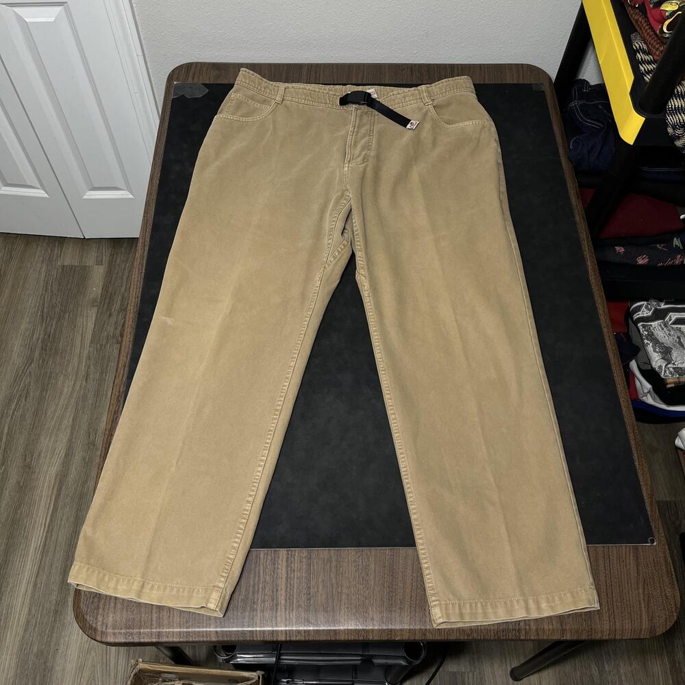 Gramicci Pants Mens 40x30 Beige Canvas Climbing Adjustable Waist Khakis